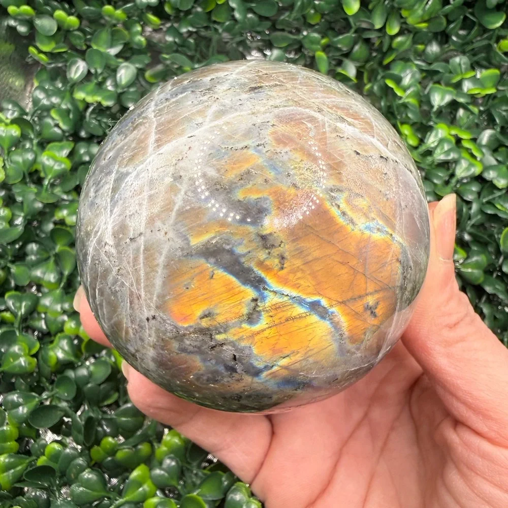 Flashy Labradorite Sphere 75mm - Picture 6 of 6